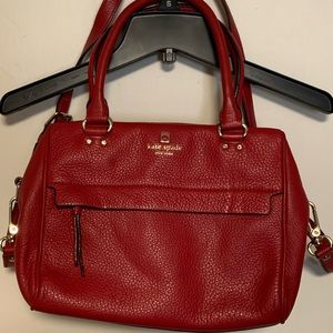 Kate Spade Red Pebbled Leather Satchel